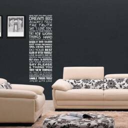 Dream Big Wall Vinyl Decal, Motivational Family Rules Home Decor, Lettering Decoration - thumbnail 3