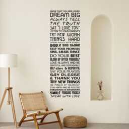 Dream Big Wall Vinyl Decal, Motivational Family Rules Home Decor, Lettering Decoration - thumbnail 1