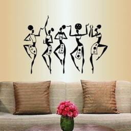 In-Style Decals Wall Vinyl Decal Home Decor Art Sticker Beautiful African Girls Woman Dancing Ethnic Style Room Removable Mural Design 409 - thumbnail 1
