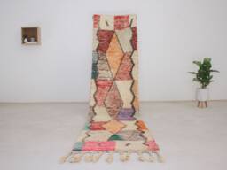 Moroccan Runner - Red Runner Rug 2x10 Berber Hallway Genuine Lamb Wool