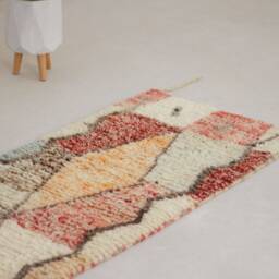 Moroccan Runner - Red Runner Rug 2x10 Berber Hallway Genuine Lamb Wool - thumbnail 4
