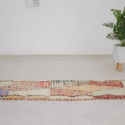 Moroccan Runner - Red Runner Rug 2x10 Berber Hallway Genuine Lamb Wool - thumbnail 2