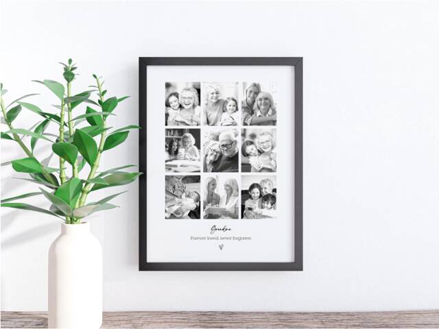 Personalised Bereavement Photo Frame, Sympathy Collage Print For Remembrance, Memorial Tribute Loss Of A Loved One, in Loving Memory - image 1