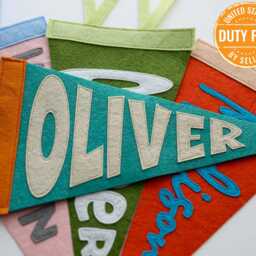 Personalized Name Pennant Flag Custom Felt Banner Nursery Decor Baby Shower Gift Kids Room Wall - thumbnail 2
