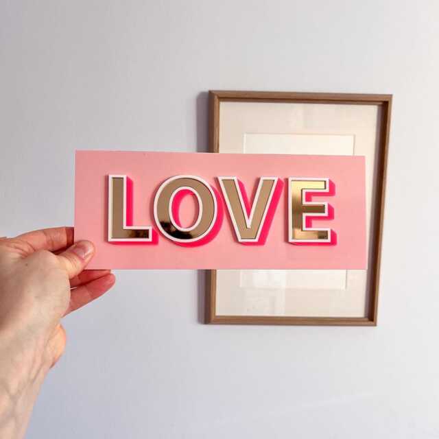 Mirrored Love Sign - Valentine's Decoration Romantic Home Decor Gift For Loved Ones - image 1
