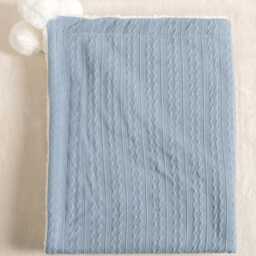 Soft Baby Blanket With Pom Poms Cozy Cot Or Stroller Throw - thumbnail 4