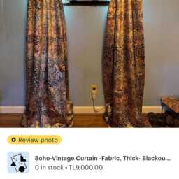Boho Velvet Blackout Curtain Patterned Window Treatment - thumbnail 4