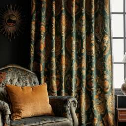 Boho Velvet Blackout Curtain Patterned Window Treatment