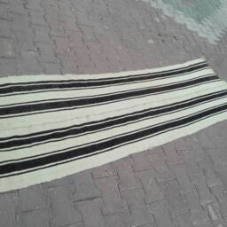 Vintage Turkish Kilim Runner Rug Natural Oushak Hallway Rug - 8x2.36 Ft - thumbnail 2