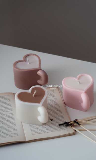 Heart Cup Candle - Aesthetic Home Decor Coffee Coffee Lover Gift Appreciation Birthday Valentine's Day - image 1