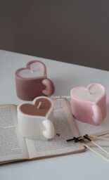 Heart Cup Candle - Aesthetic Home Decor Coffee Coffee Lover Gift Appreciation Birthday Valentine's Day - thumbnail 1