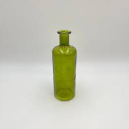 Vintage Handmade Amber Glass Vase Green Flower Bottle - Height 27cm - thumbnail 2