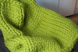 Chunky Knit Blanket/ Arm Knitted Super Soft 100% Merino Wool Throw/ Giant Blanket