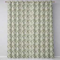 White Daisy Flower Garden Seamless Pattern Fresh Botanical Nature Readymade Eyelet Ring Top Thermal 100% Blackout Curtains - thumbnail 2