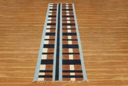 Handmade Block Printed Cotton Rug Bohemian Style, Custom Size - thumbnail 1
