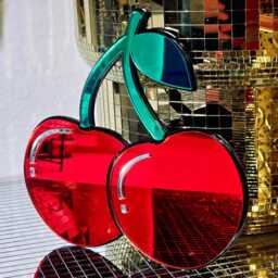 Handmade Cherry Mirror Wall Art Pop Art Dopamine Decor - thumbnail 1