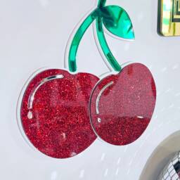 Handmade Cherry Mirror Wall Art Pop Art Dopamine Decor - thumbnail 3