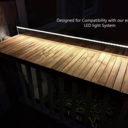 Teak Balcony Bar Table Foldable Railing Bartop, Space Saver - thumbnail 3