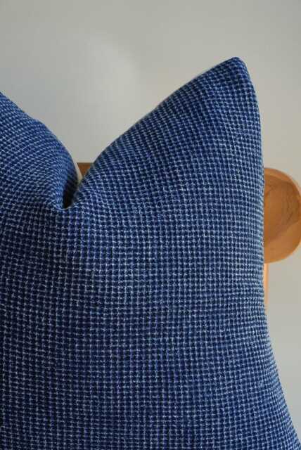 Navy Blue Textured Pillow Cover - Modern Throw Pillow, Minimalist Coastal & Scandinavian Home Decor For Sofa - image 1