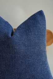 Navy Blue Textured Pillow Cover - Modern Throw Pillow, Minimalist Coastal & Scandinavian Home Decor For Sofa - thumbnail 1