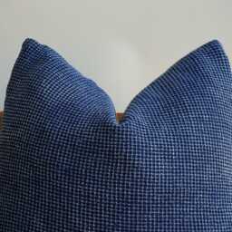 Navy Blue Textured Pillow Cover - Modern Throw Pillow, Minimalist Coastal & Scandinavian Home Decor For Sofa - thumbnail 2