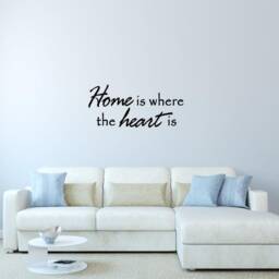 Home Is Where The Heart Wall Decal Family Art Inspirational Quote Vinyl Room Vwaq-H-1