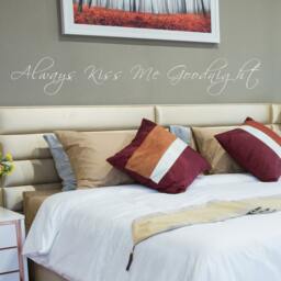 Always Kiss Me Goodnight Wall Decal Bedroom Decor Love Vinyl Lettering - 101 - thumbnail 1