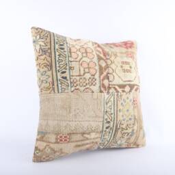 Handwoven Kilim Pillow Cover 20x20 Turkish Rug Cushion - thumbnail 2