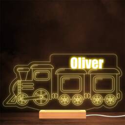 Kids Train Personalised Gift Lamp Night Light - thumbnail 1