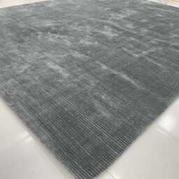 Grey Silk Floral Rug, Handwoven Wool Oushak Style, 9x12 - thumbnail 3