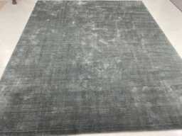 Grey Silk Floral Rug, Handwoven Wool Oushak Style, 9x12