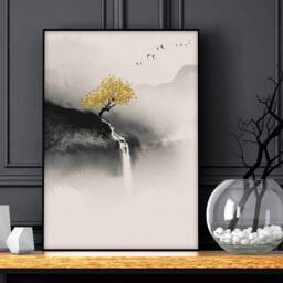 Japandi Home Office Decor For Men Set Of 3 Framed Wall Art Prints, Trendy Zen Japanese Gallery Hanging Office Desk Decor - thumbnail 3