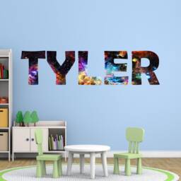 Custom Name Decal - Outer Space Galaxy Wall Art Decor Personalized Nebula Sticker Milky Way Kids Room Vwaq-Gn3 - thumbnail 1