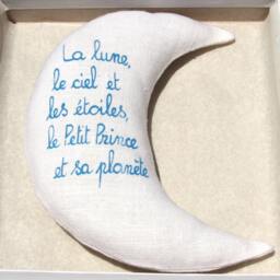 Little Prince Moon Rattle, French/Italian/English Poem, Baby Shower Gift - thumbnail 2
