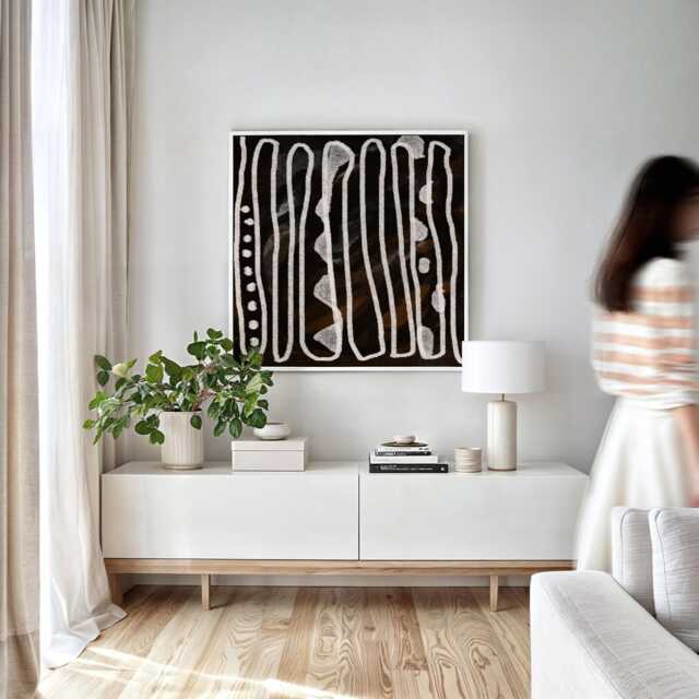 Echo Fractals Art Print Japandi Style Home Decor - Digital Download - image 1