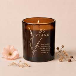 Personalised Anniversary Gift For Married Couple Scented Floral Candle - thumbnail 1