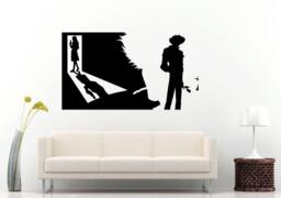 Anime Boy Guy Man With A Rose Flower Wall Decal Vinyl Sticker Mural Room Decor L811 - thumbnail 1