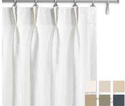 Pair Of Belgian Linen Curtains, Canvas Weight Linen, Custom Curtains, Extra Long 12 Color Choices