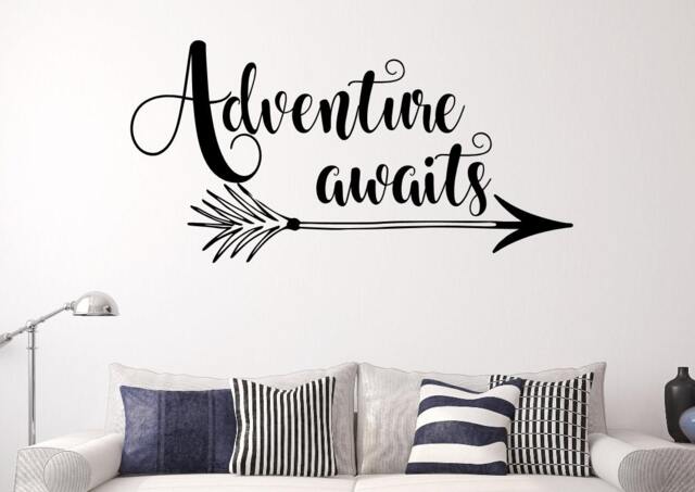 Adventure Awaits Wall Decal - Decor - Art - Arrow Camping Decal - image 1