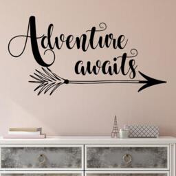 Adventure Awaits Wall Decal - Decor - Art - Arrow Camping Decal - thumbnail 2