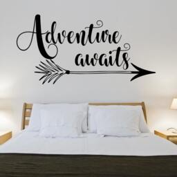 Adventure Awaits Wall Decal - Decor - Art - Arrow Camping Decal - thumbnail 3
