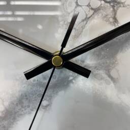 33cm Grey White & Black Abstract Modern Resin Wall Clock, Unusual Decor, Unique Clocks - thumbnail 4