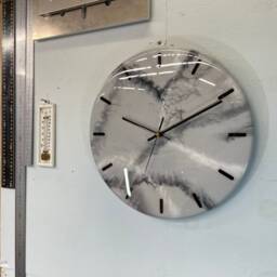 33cm Grey White & Black Abstract Modern Resin Wall Clock, Unusual Decor, Unique Clocks - thumbnail 2