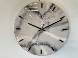 33cm Grey White & Black Abstract Modern Resin Wall Clock, Unusual Decor, Unique Clocks - thumbnail 1