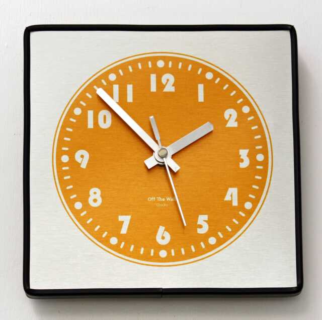 Mid Century Style Orange Wall Clock - New 19cm Retro Atomic Formica Vintage French Gift Off The Clocks - image 1