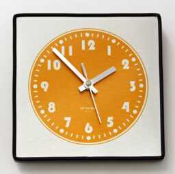 Mid Century Style Orange Wall Clock - New 19cm Retro Atomic Formica Vintage French Gift Off The Clocks