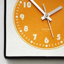 Mid Century Style Orange Wall Clock - New 19cm Retro Atomic Formica Vintage French Gift Off The Clocks - thumbnail 4