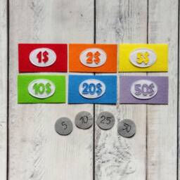 Felt Montessori Toy Toddler Quiet Book Page, Money Box - thumbnail 3