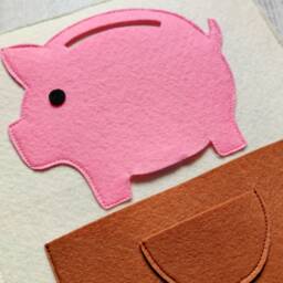 Felt Montessori Toy Toddler Quiet Book Page, Money Box - thumbnail 4