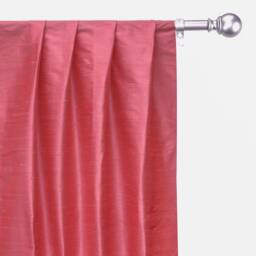 Coral Pink 100% Pure Silk Dupioni Curtain Panels - Rod Pocket, Grommet, Box Pleat, Three Pinch Tab Top & Plain Ring Top - thumbnail 1